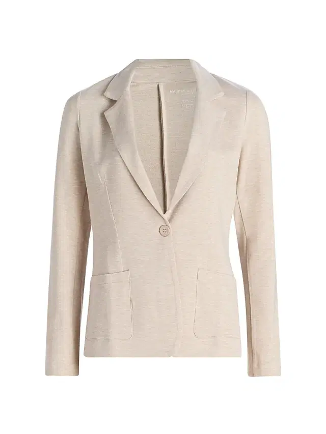 Women's French Terry Blazer - Ecru Chine