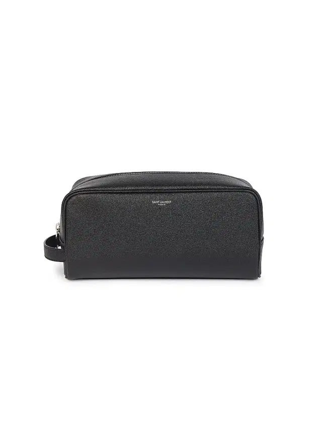 Saint Laurent Leather Toiletry Case - Black