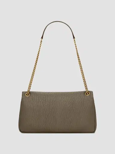Saint Laurent Women's Calypso Shoulder Bag in Grained Lambskin - Light Musk | Thumbnail 6