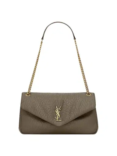 Saint Laurent Women's Calypso Shoulder Bag in Grained Lambskin - Light Musk | Thumbnail 1
