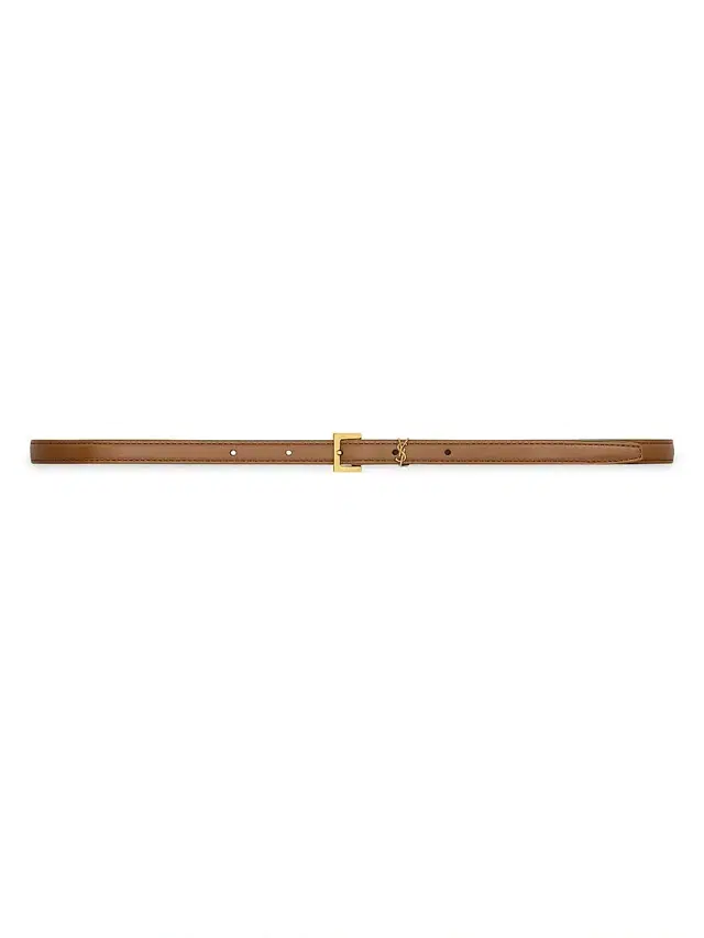 Women's Cassandre Extra Thin Belt in Smooth Leather - Ginger Bread