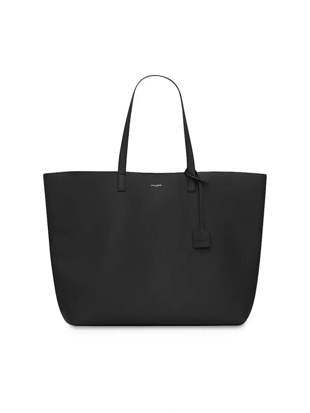 Men's Bold East West Shopping Bag in Grained Leather - Black