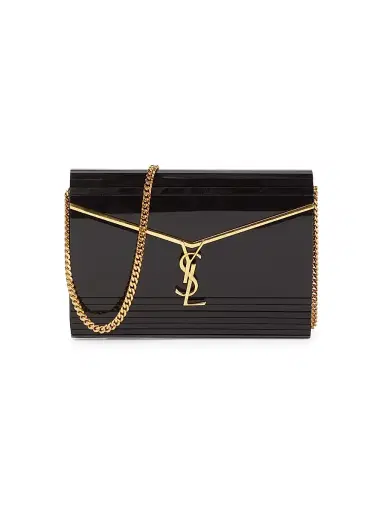 Saint Laurent Women's Vicky Miniaudiere In Plexiglass - Nero | Thumbnail 1 Saint Laurent Women's Vicky Miniaudiere In Plexiglass - Nero | Thumbnail 1