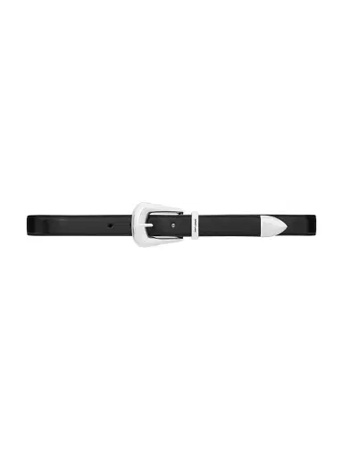 Saint Laurent Women's Folk Buckle Belt in Smooth Leather - Black - Size XXS | Thumbnail 1 Saint Laurent Women's Folk Buckle Belt in Smooth Leather - Black - Size XXS | Thumbnail 1