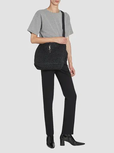 Saint Laurent Women's Le 5 à 7 Medium Tote in Raffia Crochet | Thumbnail 3 Saint Laurent Women's Le 5 à 7 Medium Tote in Raffia Crochet | Thumbnail 3