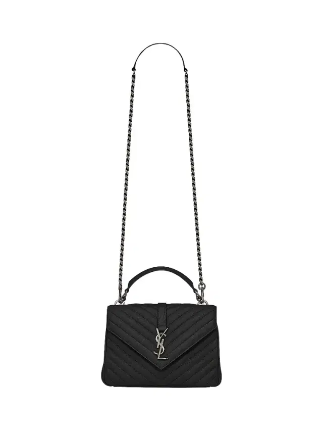 Saint Laurent Women's College  in Quilted Leather - Nero