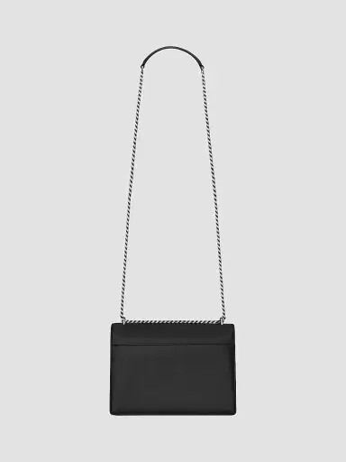 Saint Laurent Women's Sunset Medium in Smooth Leather - Black | Thumbnail 3