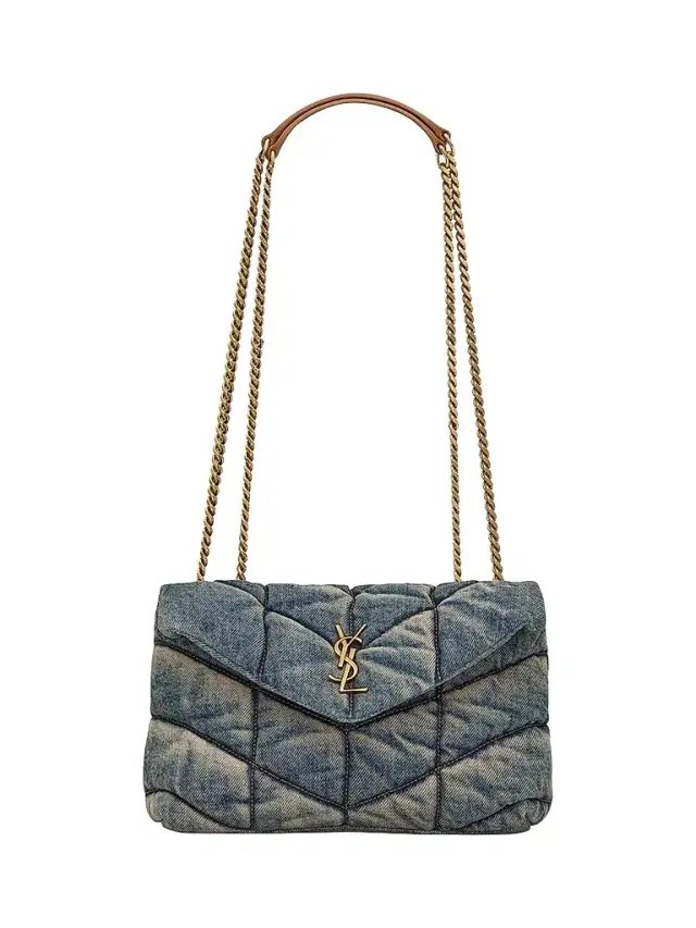 Saint Laurent Women's Puffer Toy Bag in Denim - Rodeo Blue