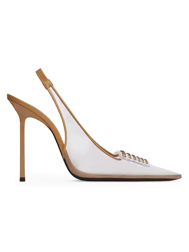 Women's Jive Slingback Pumps in TPU and Rhinestones - Transparent And Macadamia