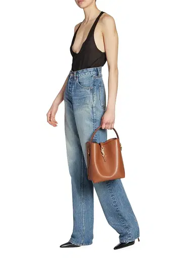 Saint Laurent Women's Le 37 Bucket Bag In Vegetable-Tanned Leather - Brick | Thumbnail 2 Saint Laurent Women's Le 37 Bucket Bag In Vegetable-Tanned Leather - Brick | Thumbnail 2