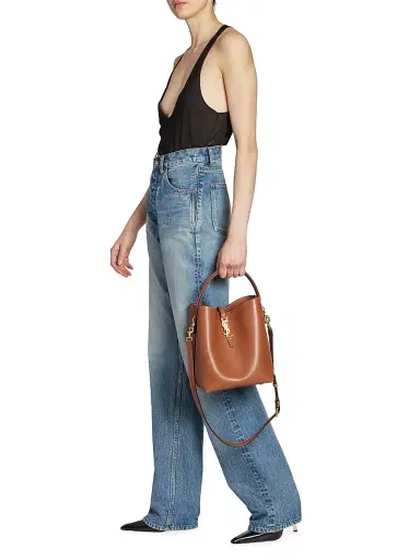 Saint Laurent Women's Le 37 Bucket Bag In Vegetable-Tanned Leather - Brick | Thumbnail 3 Saint Laurent Women's Le 37 Bucket Bag In Vegetable-Tanned Leather - Brick | Thumbnail 3