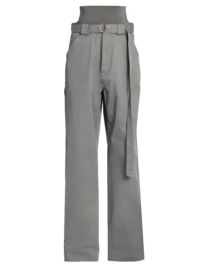 Women's Belted Wide-Leg Cargo Pants - Acier