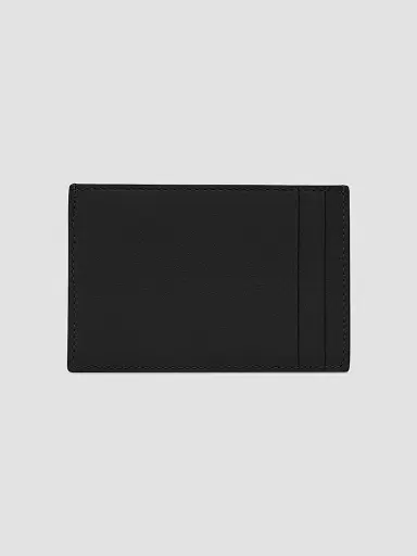 Saint Laurent Women's Tiny Cassandre Card Case in Grained Leather - Black | Thumbnail 4 Saint Laurent Women's Tiny Cassandre Card Case in Grained Leather - Black | Thumbnail 4