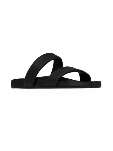 Saint Laurent Men's Nichols Slides in Smooth Leather - Black - Size 6 | Thumbnail 2 Saint Laurent Men's Nichols Slides in Smooth Leather - Black - Size 6 | Thumbnail 2