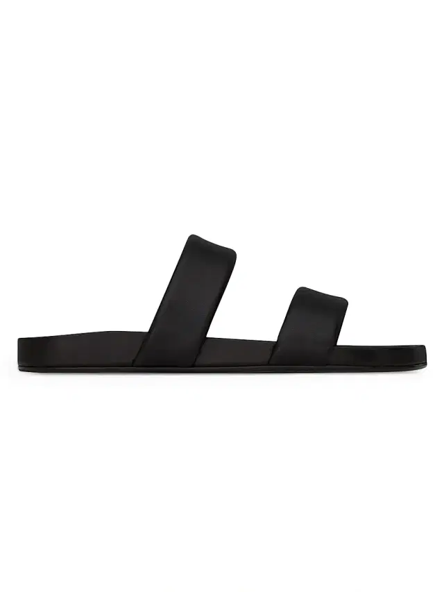 Saint Laurent Men's Nichols Slides in Smooth Leather - Black