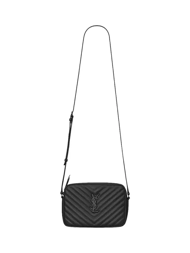 Women's Lou Camera Shoulder Bag in Quilted Leather - Black