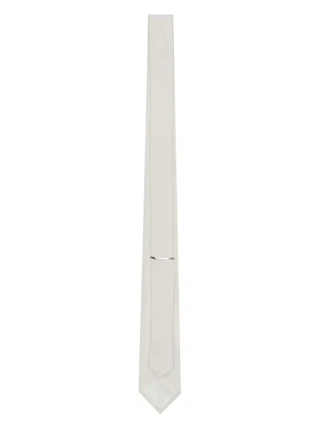Men's Tie in Silk Faille - Off White
