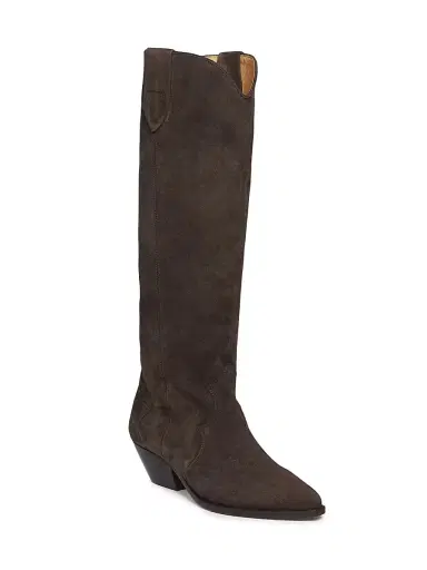 Isabel Marant Women's Denvee 40MM Suede Tall Western Boots - Chocolate | Thumbnail 2