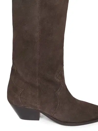 Isabel Marant Women's Denvee 40MM Suede Tall Western Boots - Chocolate | Thumbnail 5