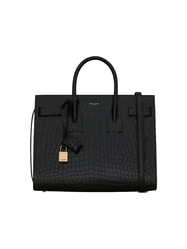 Saint Laurent Women's  Sac De Jour Top Handle Bag In Matte Embossed Crocodile Leather - Black