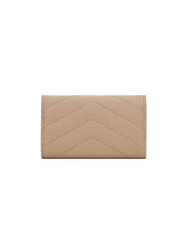 Saint Laurent Women's Cassandre Slim Key Case in Grain De Poudre Embossed Leather | Thumbnail 4 Saint Laurent Women's Cassandre Slim Key Case in Grain De Poudre Embossed Leather | Thumbnail 4