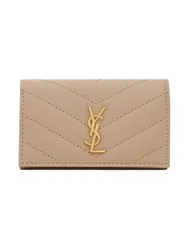 Saint Laurent Women's Cassandre Slim Key Case in Grain De Poudre Embossed Leather | Thumbnail 1 Saint Laurent Women's Cassandre Slim Key Case in Grain De Poudre Embossed Leather | Thumbnail 1