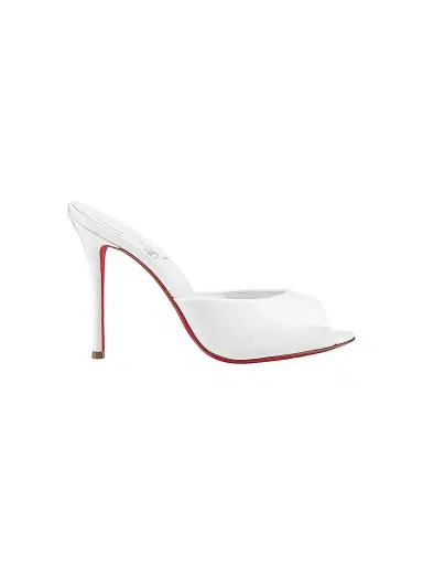 Christian Louboutin Women's Me Dolly 100MM Patent Leather Mules - White - Size 9.5 | Thumbnail 1 Christian Louboutin Women's Me Dolly 100MM Patent Leather Mules - White - Size 9.5 | Thumbnail 1