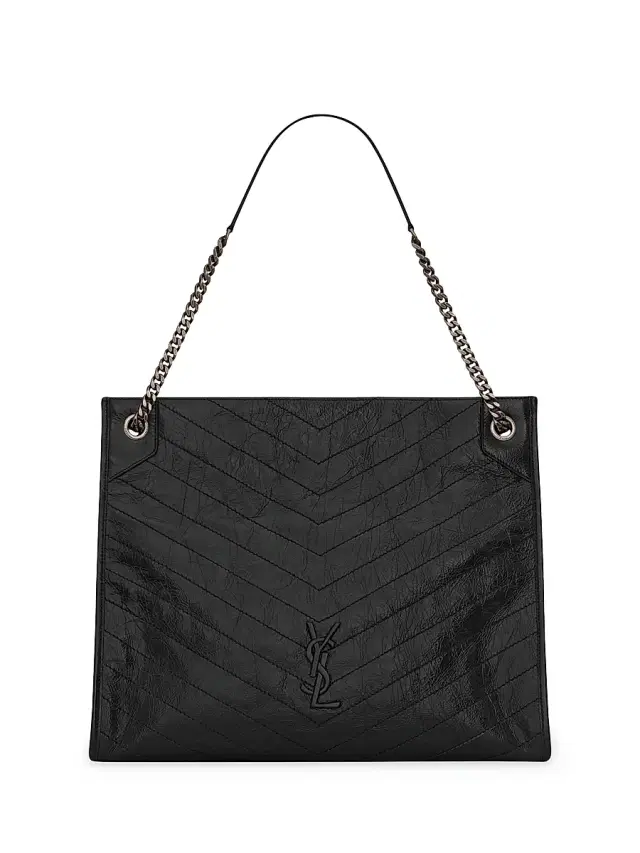 Women's Niki  Shopping in Crinkled Vintage Leather Bag - Black