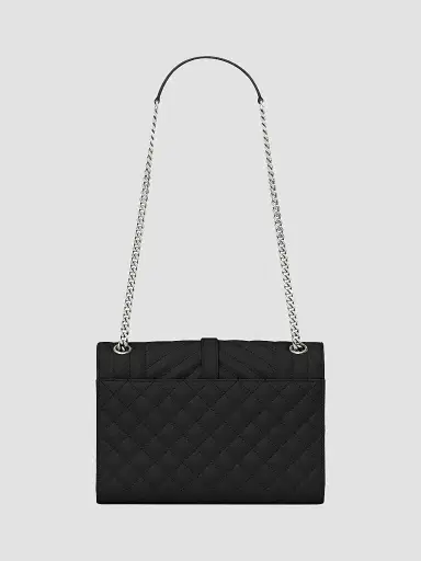 Saint Laurent Women's Medium Envelope Monogram Matelassé Leather Shoulder Bag - Nero | Thumbnail 2 Saint Laurent Women's Medium Envelope Monogram Matelassé Leather Shoulder Bag - Nero | Thumbnail 2