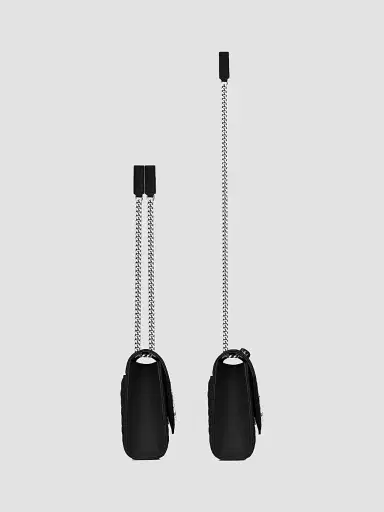 Saint Laurent Women's Medium Envelope Monogram Matelassé Leather Shoulder Bag - Nero | Thumbnail 3 Saint Laurent Women's Medium Envelope Monogram Matelassé Leather Shoulder Bag - Nero | Thumbnail 3