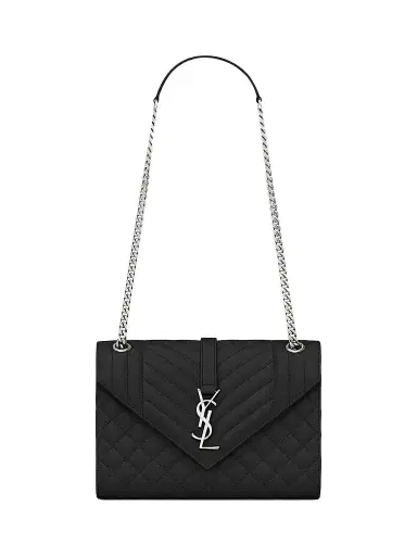 Saint Laurent Women's Medium Envelope Monogram Matelassé Leather Shoulder Bag - Nero | Thumbnail 1 Saint Laurent Women's Medium Envelope Monogram Matelassé Leather Shoulder Bag - Nero | Thumbnail 1