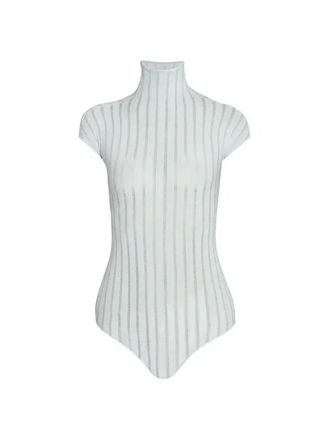 Women's Stripe T-Shirt Bodysuit - Menthe