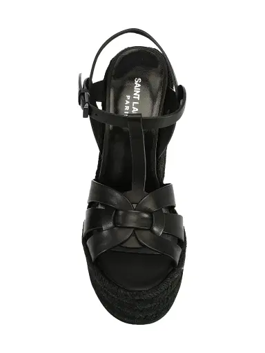 Saint Laurent Women's Tribute Leather Espadrille Wedge Sandals | Thumbnail 5 Saint Laurent Women's Tribute Leather Espadrille Wedge Sandals | Thumbnail 5