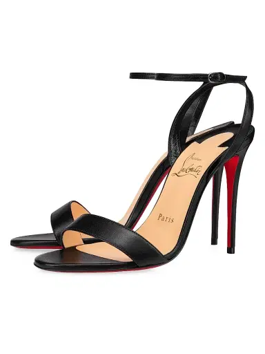 Christian Louboutin Women's Loubigirl 100MM Leather Sandals - Black | Thumbnail 2 Christian Louboutin Women's Loubigirl 100MM Leather Sandals - Black | Thumbnail 2