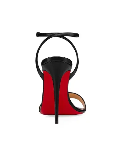 Christian Louboutin Women's Loubigirl 100MM Leather Sandals - Black | Thumbnail 3 Christian Louboutin Women's Loubigirl 100MM Leather Sandals - Black | Thumbnail 3