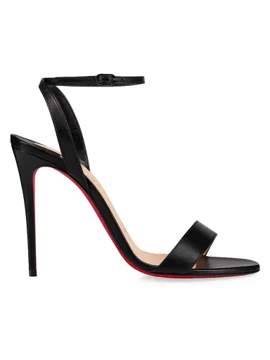 Christian Louboutin Women's Loubigirl 100MM Leather Sandals - Black | Thumbnail 1 Christian Louboutin Women's Loubigirl 100MM Leather Sandals - Black | Thumbnail 1