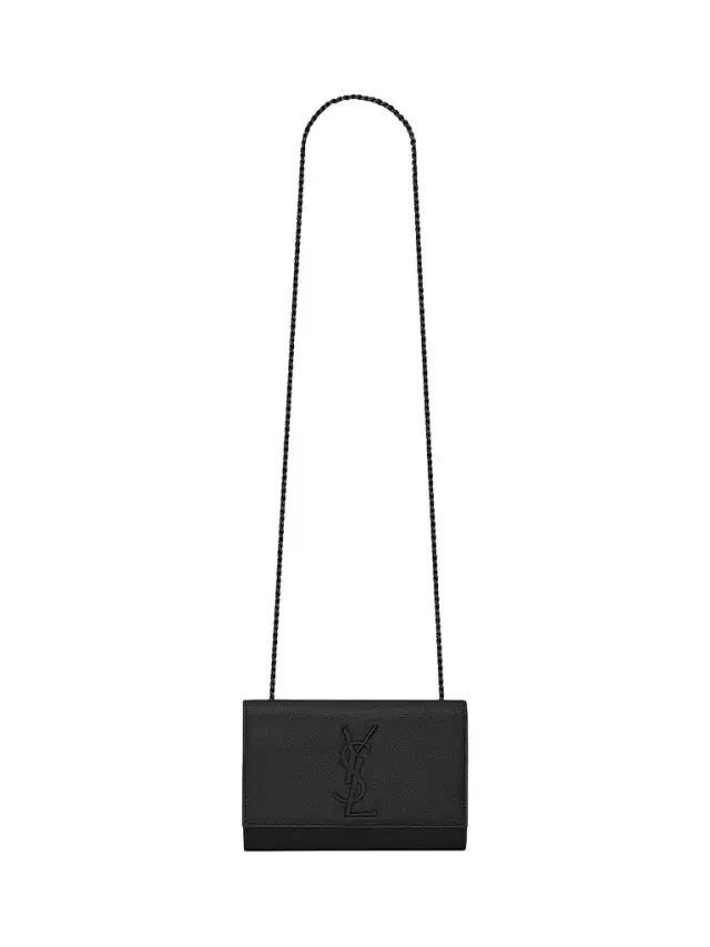 Saint Laurent Women's Kate  Shoulder Bag in Grain De Poudre Embossed Leather - Black