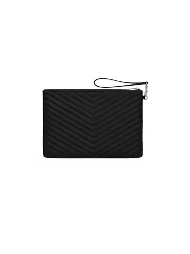 Saint Laurent Women's Cassandre Matelassé Tablet Pouch In Quilted Leather - Black | Thumbnail 2 Saint Laurent Women's Cassandre Matelassé Tablet Pouch In Quilted Leather - Black | Thumbnail 2