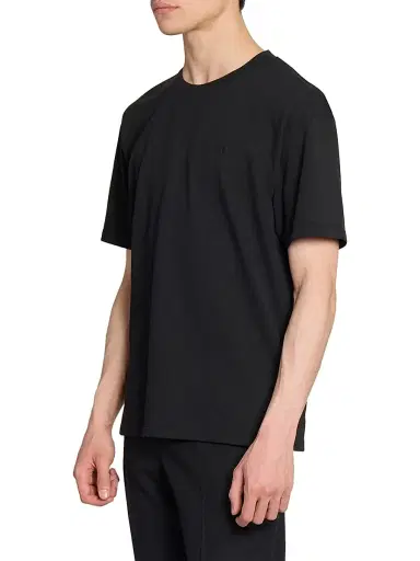 Saint Laurent Men's Cassandre T-Shirt in Pique - Black - Size XS | Thumbnail 5 Saint Laurent Men's Cassandre T-Shirt in Pique - Black - Size XS | Thumbnail 5