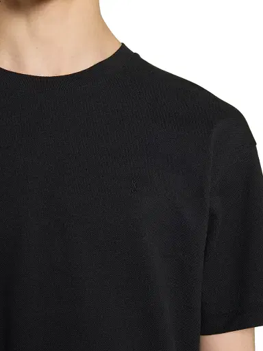 Saint Laurent Men's Cassandre T-Shirt in Pique - Black - Size XS | Thumbnail 7 Saint Laurent Men's Cassandre T-Shirt in Pique - Black - Size XS | Thumbnail 7