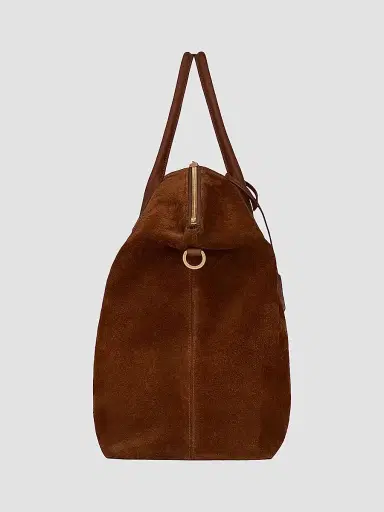 Saint Laurent Women's Giant Bowling Bag in Suede - Tan Brown | Thumbnail 2