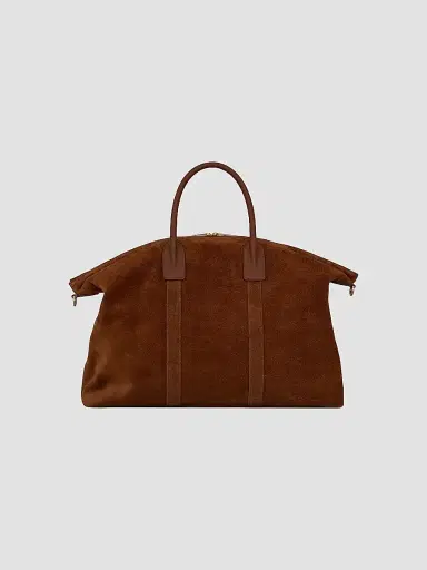 Saint Laurent Women's Giant Bowling Bag in Suede - Tan Brown | Thumbnail 4