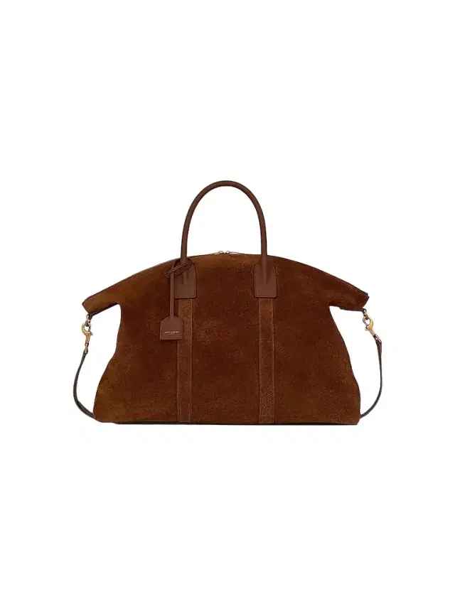 Saint Laurent Women's Giant Bowling Bag in Suede - Tan Brown