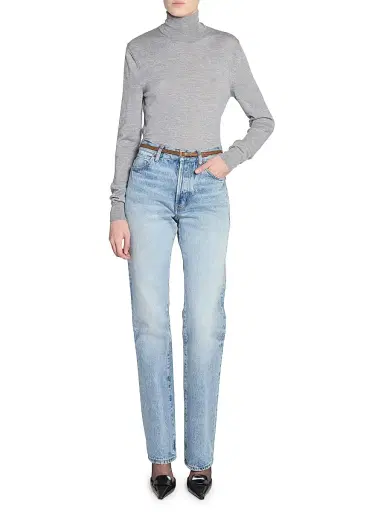 Saint Laurent Women's Low-Rise Jeans in Sicily Denim - Sicily Blue - Size 26 | Thumbnail 3 Saint Laurent Women's Low-Rise Jeans in Sicily Denim - Sicily Blue - Size 26 | Thumbnail 3