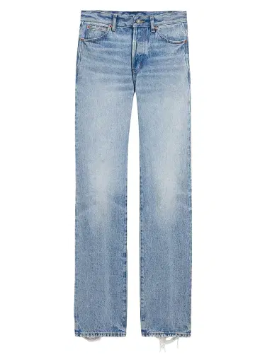 Saint Laurent Women's Low-Rise Jeans in Sicily Denim - Sicily Blue - Size 26 | Thumbnail 1 Saint Laurent Women's Low-Rise Jeans in Sicily Denim - Sicily Blue - Size 26 | Thumbnail 1