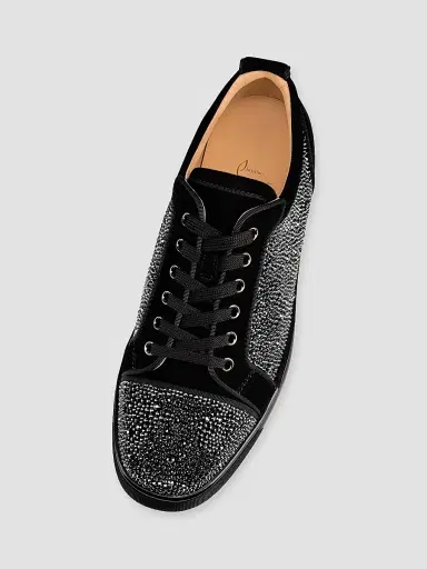 Christian Louboutin Men's Louis Junior Strass Low-Top Sneakers - Black - Size 13.5 | Thumbnail 4 Christian Louboutin Men's Louis Junior Strass Low-Top Sneakers - Black - Size 13.5 | Thumbnail 4