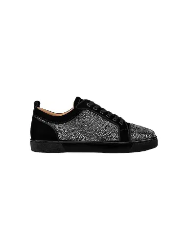 Christian Louboutin Men's Louis Junior Strass Low-Top Sneakers - Black - Size 13.5 | Thumbnail 1 Christian Louboutin Men's Louis Junior Strass Low-Top Sneakers - Black - Size 13.5 | Thumbnail 1