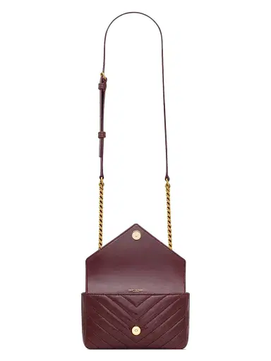 Saint Laurent Women's Mini College Chain Bag in Shiny Crackled Leather | Thumbnail 2
