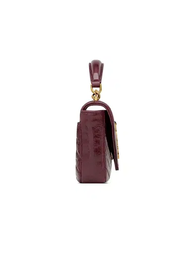 Saint Laurent Women's Mini College Chain Bag in Shiny Crackled Leather | Thumbnail 4