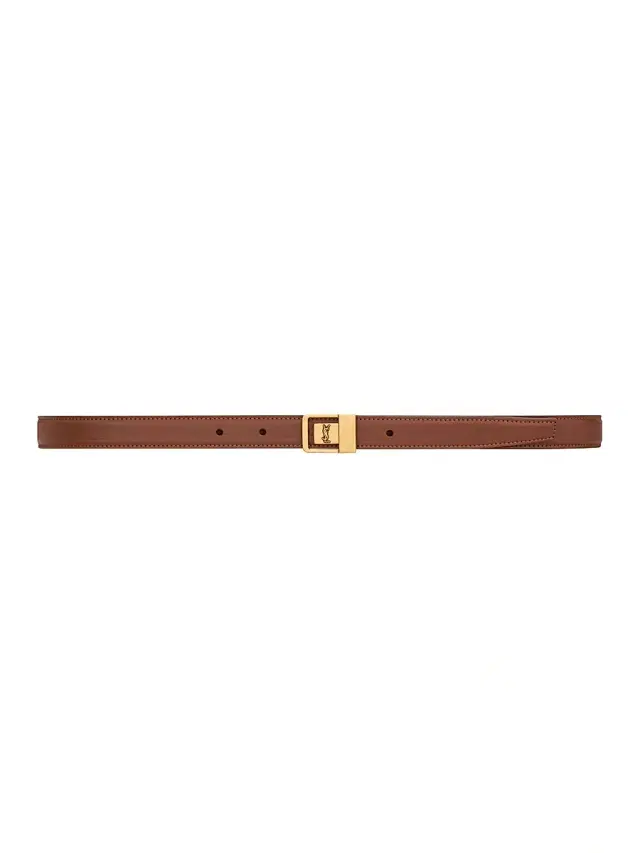 Women's LA 66 Buckle Thin Belt in Grained Lambskin - Wet Clay - Size 26
